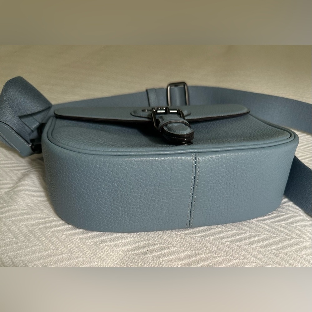 Coach Dusty Blue Leather Crossbody Convertible Bag - Picture 3 of 6